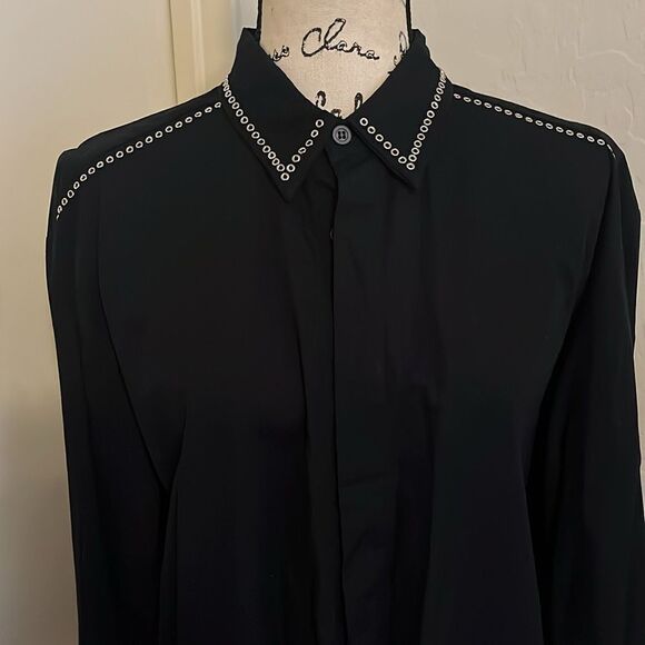Versus Versace Black Button Rivet Detailing Closure Shirt - Picture 4 of 12
